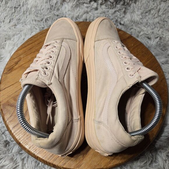 Vans Old Skool Womens 9.5 Mens 8 Pink Blush Canvas Monochrome Skateboard Shoe - Picture 5 of 14